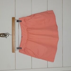 J CREW size 0 cotton/linen pink mini ruffled skirt PREPPY! BARBIE!